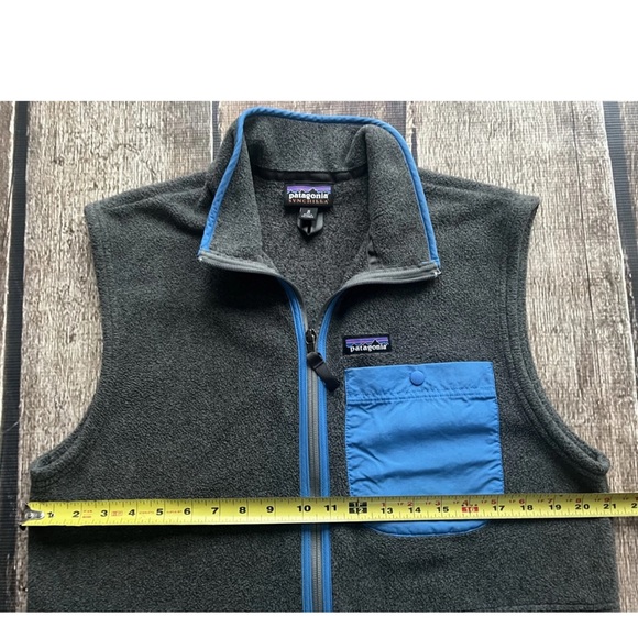 PATAGONIA SYNCHILLA FULL ZIP KARSTENS VEST GRAY BLUE MENS MEDIUM EXCELLENT - Picture 6 of 6